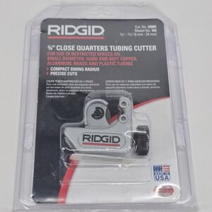 Ridgid No. 104 Tubing Cutter 3/16" to 15/16" - Close Quarters Tubing Cutter 3/4"